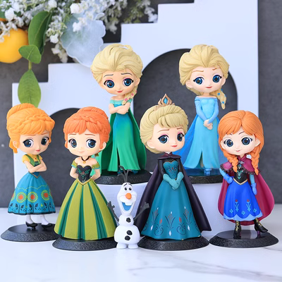 Xe ô tô điều khiển trung tâm hình trang trí Frozen Elsa mô hình vật trang trí cô gái món quà sinh nhật búp bê mù hộp đệm ghế văn phòng