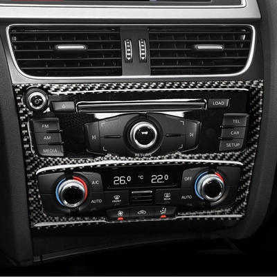 đồng hồ taplo ô tô 09-16 Bảng điều khiển trung tâm nội thất bằng sợi carbon sửa đổi của Audi A4L/A5, miếng dán trang trí bảng điều khiển đầu số táp lô điện âm tường