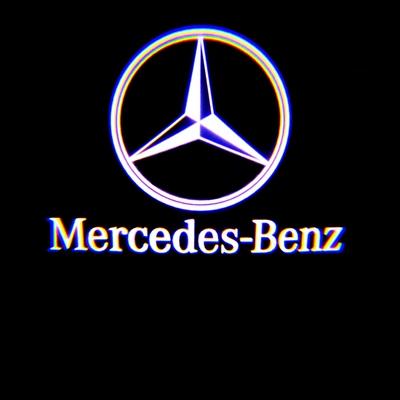 dán đổi màu xe ô tô Đèn chào mừng Mercedes-Benz mới C-class E-class 300A / R / S-class MLglcGLE / CLS sửa đổi đèn chiếu cửa không mờ tem dán xe oto tem xe oto đẹp