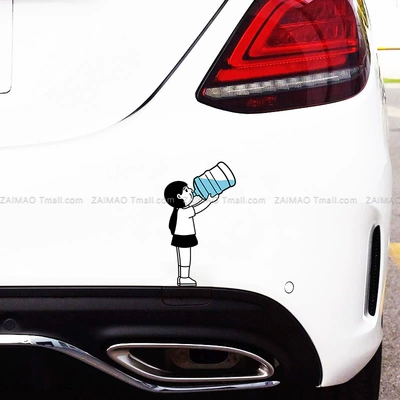 Hoạt hình sáng tạo xe ô tô ốp lưng thân bình nhiên liệu nắp bình xăng miếng dán trang trí xe máy điện dán che vết trầy xước logo các loại xe ô tô