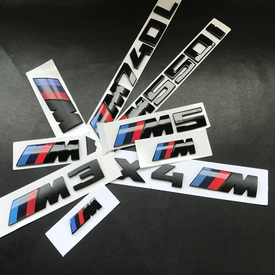 Kích thước thể thao M tiêu chuẩn BMW 3 series 5 series tem dán đuôi xe 1 series 2 series sửa đổi logo bên chắn bùn X3X5X6 màu đen tất cả logo xe hơi logo các hãng ô tô