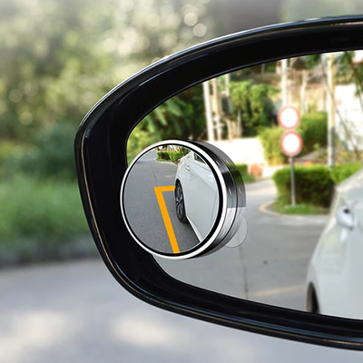 Gương chiếu hậu ô tô gương tròn nhỏ đảo chiều hiện vật gương phụ phản quang vùng mù 360 độ phản xạ đa chức năng chống mưa thảm lót sàn ô tô 6d