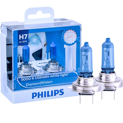 Philips 5000K Blue Diamond Light H7 H4 H1 H11 HB3 Bóng đèn pha halogen chiếu gần ô tô chùm tia cao đèn ô tô đèn sương mù xe ô tô