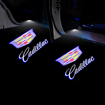 Cadillac sửa đổi cửa chào ánh sáng xts xt4 xt5 ct6 atsl ánh sáng bầu khí quyển chiếu độ nét cao chuyên dụng lô gô ô tô dán xe oto