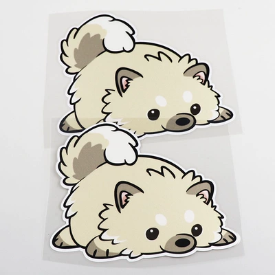 Nhãn dán trang trí xe hơi YJZT Pet Pomeranian CS6099 decal ô tô