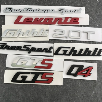 Logo xe hơi Maserati Chủ tịch Levante Giberly sửa đổi từ tiêu chuẩn nhãn dán xe SQ4GTS phía sau đuôi xe trong dấu lưới các logo xe hơi đề can dán xe ô tô