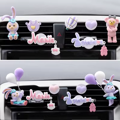 Cửa thoát khí ô tô hương liệu dễ thương Star Dew Shirley Mei điều hòa ô tô nước hoa trang trí nội thất ô tô trang trí nội thất ô tô lót ghế oto hạt gỗ