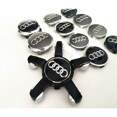 Audi Wheel Cover A4L A6L A5 Q5 Q7 đánh dấu lốp xe lốp xe hơi bìa Trung tâm đặt bản gốc tem sườn xe ô tô các biểu tượng xe ô tô
