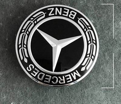 lô gô các hãng xe oto Logo xe Mercedes-Benz ngang tiêu chuẩn C-class E-class sửa đổi màu đen phẳng tiêu chuẩn C180 C200 E260 E300L mui xe logo xe ôtô dán xe ô tô