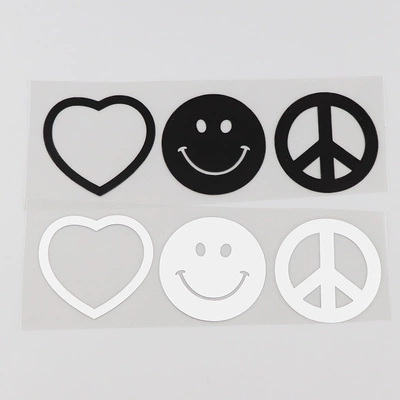 YJZT Love Smiley Peace Cá Tính Dán Xe Hơi Hoạt Hình Dán Xe Trang Trí HY3121 logo oto