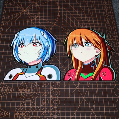 Xe Ô Tô JDM Hợp Thời Trang Miếng Dán Anime Hoạt Hình EVA Evangelion Ayanami Rei Asuka Đau Xe Ô Tô dán decal ô tô