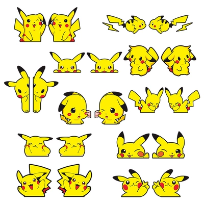 Pikachu Biểu Hiện Dán Xe Hơi Xe Máy Điện Sáng Tạo Cá Tính Cửa Sổ Trang Trí Kính Hoạt Hình Chống Trầy Xước Miếng Dán biểu tượng xe hơi