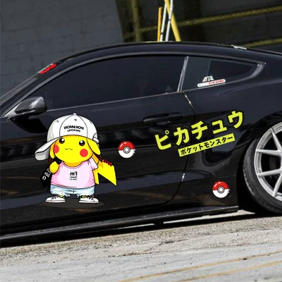 Pikachu dán xe ô tô dán phim hoạt hình dễ thương cửa xe chống trầy xước bao phủ cơ thể miếng dán sáng tạo cá tính dán xe dán nóc xe ô tô