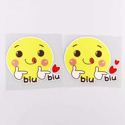 YJZT Biểu Hiện Cá Tính Dễ Thương Biubiu Trái Tim Dán Xe Hơi Trang Trí Thân Kính Dán Xe Hơi CS0578 decal ô tô