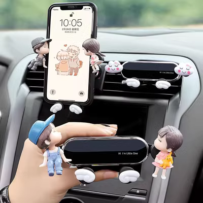 Giá đỡ điện thoại di động trên ô tô 2021 cô gái phong cách mới cửa thoát khí phim hoạt hình ô tô điều hướng ô tô giá đỡ điện thoại di động trọng lực internet người nổi tiếng nước hoa oto