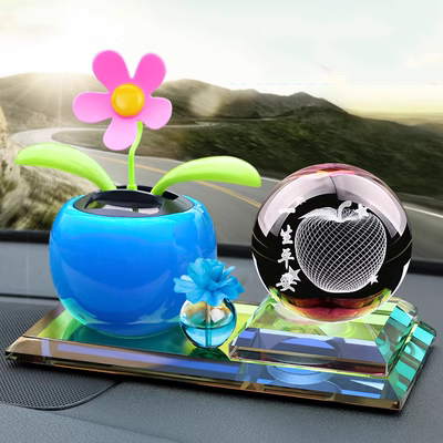 Đồ trang trí ô tô, chai nước hoa ô tô, đầu lắc hoa hướng dương, vật tư trang trí bảng điều khiển trung tâm, trang trí nội thất ô tô cỡ nhỏ ghế đệm ngồi bệt thảm xe ô tô