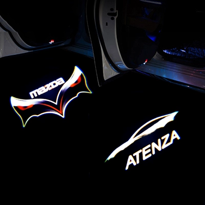 Mazda Atez đèn chào mừng ngựa 6 ngựa 8 cửa Ruiyi sửa đổi cửa đặc biệt laser trang trí đèn chiếu khí quyển logo dán xe ô tô dán decal xe oto