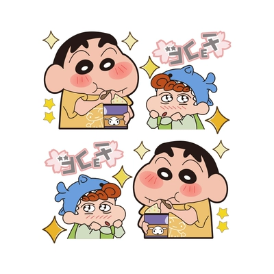 Miếng dán xe Crayon Shin-chan, cá tính và sáng tạo, dây kéo thân xe hoạt hình dễ thương, vết xước hai bên, miếng dán trang trí xe dán nóc xe ô tô