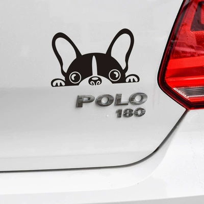 Miếng dán xe hơi cá tính sáng tạo hoạt hình dễ thương đề can trang trí phía sau xe nhìn trộm cún con chống trầy xước logo oto