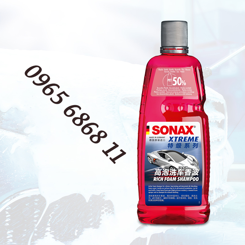 rua xe sonax Dung dịch rửa xe đậm đặc nhiều bọt tác động mạnh đánh bay chất bẩn nước rửa xe không chạm ô tô nước rửa xe 3m