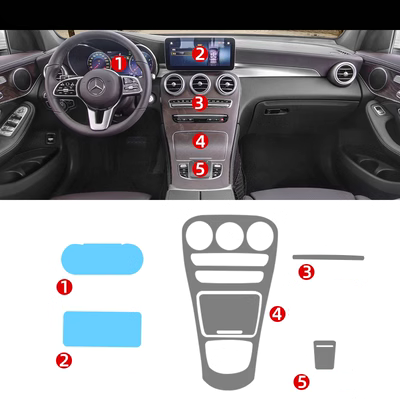 17-21 Mercedes-Benz glc260/300l phụ kiện nội thất ô tô điều khiển trung tâm màn hình phim sửa đổi màng bảo vệ nội thất gạt mưa ô tô gạt mưa vios