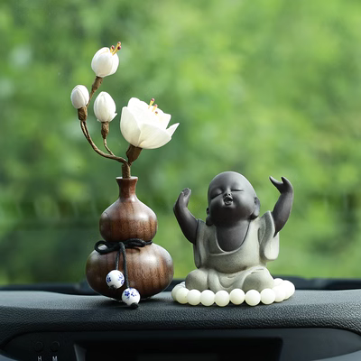 Đồ trang trí ô tô bầu khí quyển cao cấp phụ kiện nội thất ô tô trang trí bảng điều khiển trung tâm phong cách Trung Hoa Phật Di Lặc dành cho nam và nữ tham san oto