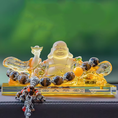 nuoc hoa oto Đồ trang trí xe Phật Di Lặc, trang trí nội thất ô tô, không khí nam tính cao cấp, hòa bình và an ninh, tượng Phật, vật dụng trang trí bảng điều khiển trung tâm nước hoa cho ô tô nước hoa ô tô chính hãng