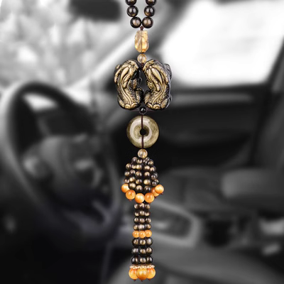 Mặt dây chuyền ô tô obsidian vàng Pixiu 2024 mới nam ô tô cao cấp mặt dây chuyền trang trí nội thất ô tô đồ dùng cho nữ sáp thơm ô tô cao cấp