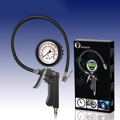 Đồng hồ đo áp suất lốp đồng hồ đo áp suất không khí có độ chính xác cao màn hình áp suất lốp xe ô tô với đầu lạm phát màn hình hiển thị kỹ thuật số đồng hồ đo khí súng hơi thiết bị đo áp suất lốp ô tô đo áp suất lốp ô tô
