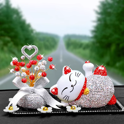 Mèo may mắn Đồ trang trí ô tô Đồ trang trí Nước hoa ô tô Đồ nội thất ô tô Xe cá tính sáng tạo Mẫu nữ thần xinh đẹp nước hoa xe ô tô