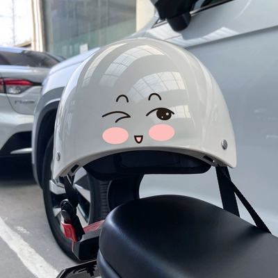 Miếng dán xe ô tô siêu dễ thương biểu cảm hoạt hình xe điện trang trí xe ô tô gương chiếu hậu Mũ bảo hiểm chống xước miếng dán logo các hãng xe